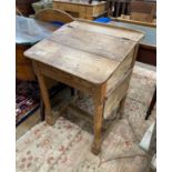 A Provincial pine drop flap clerk's desk, width 61cm, depth 59cm, height 86cm