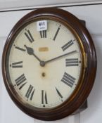 An early 20th century mahogany wall clock, 37cm diameter