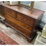 A George III mahogany four drawer chest (reduced), width 110cm, depth 49cm, height 81cm