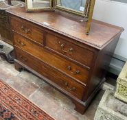 A George III mahogany four drawer chest (reduced), width 110cm, depth 49cm, height 81cm