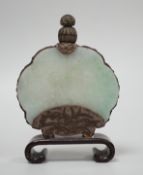 A Chinese jadeite and silver filigree mounted snuff bottle, 20th century Provenance - the former