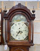 An early 19th century oak cased 8 day longcase clock, the arched painted dial marked Sudbury, height