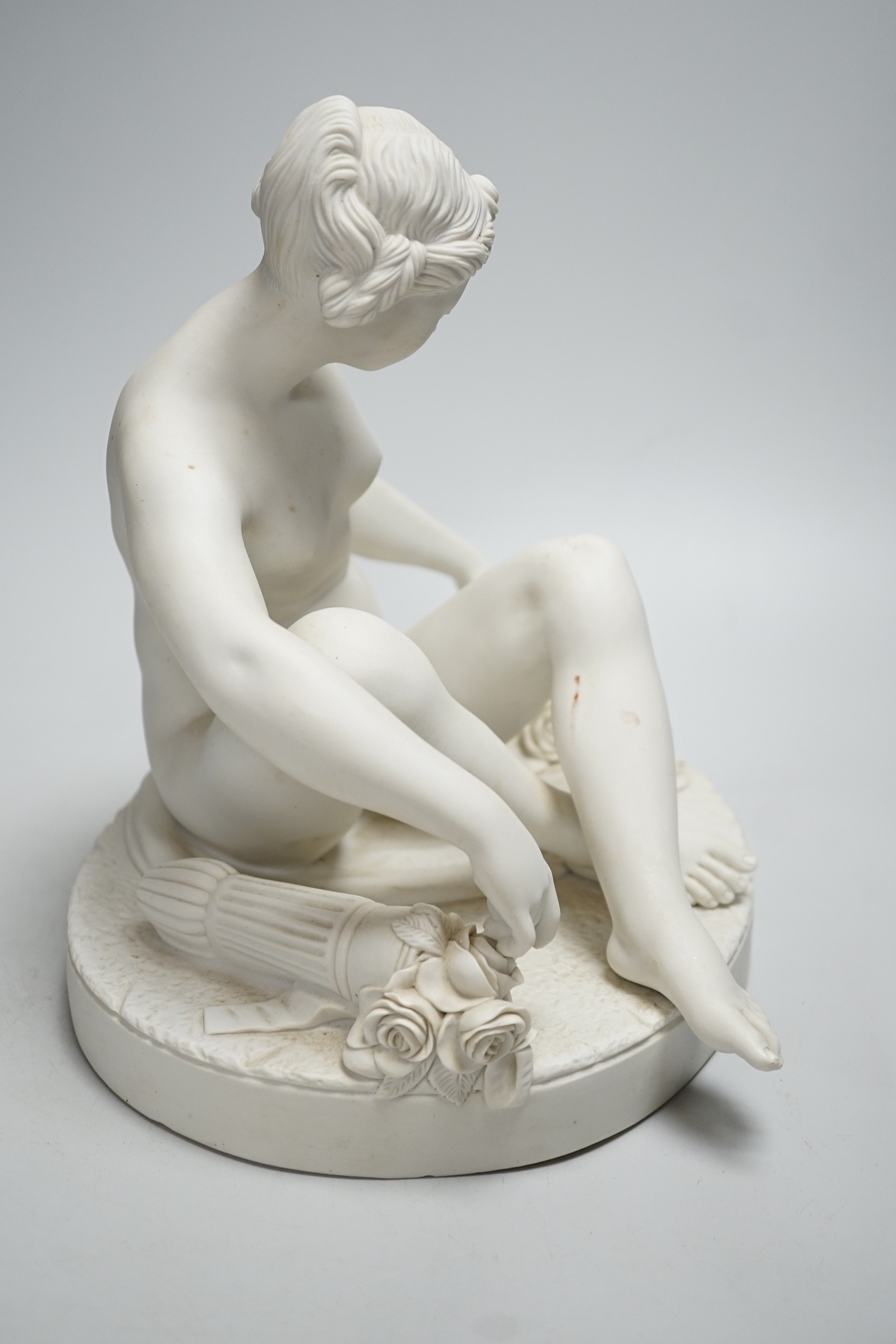 A French Parianware classical female figure, signed Falconet: Manufacture De Villenauxe La - Image 4 of 5