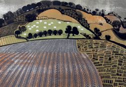 Graham Clarke (b.1941), woodcut, 'Hill at Woodlands', signed in pencil and inscribed 'proof',
