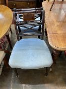 A pair of George III inlaid mahogany dining chairs