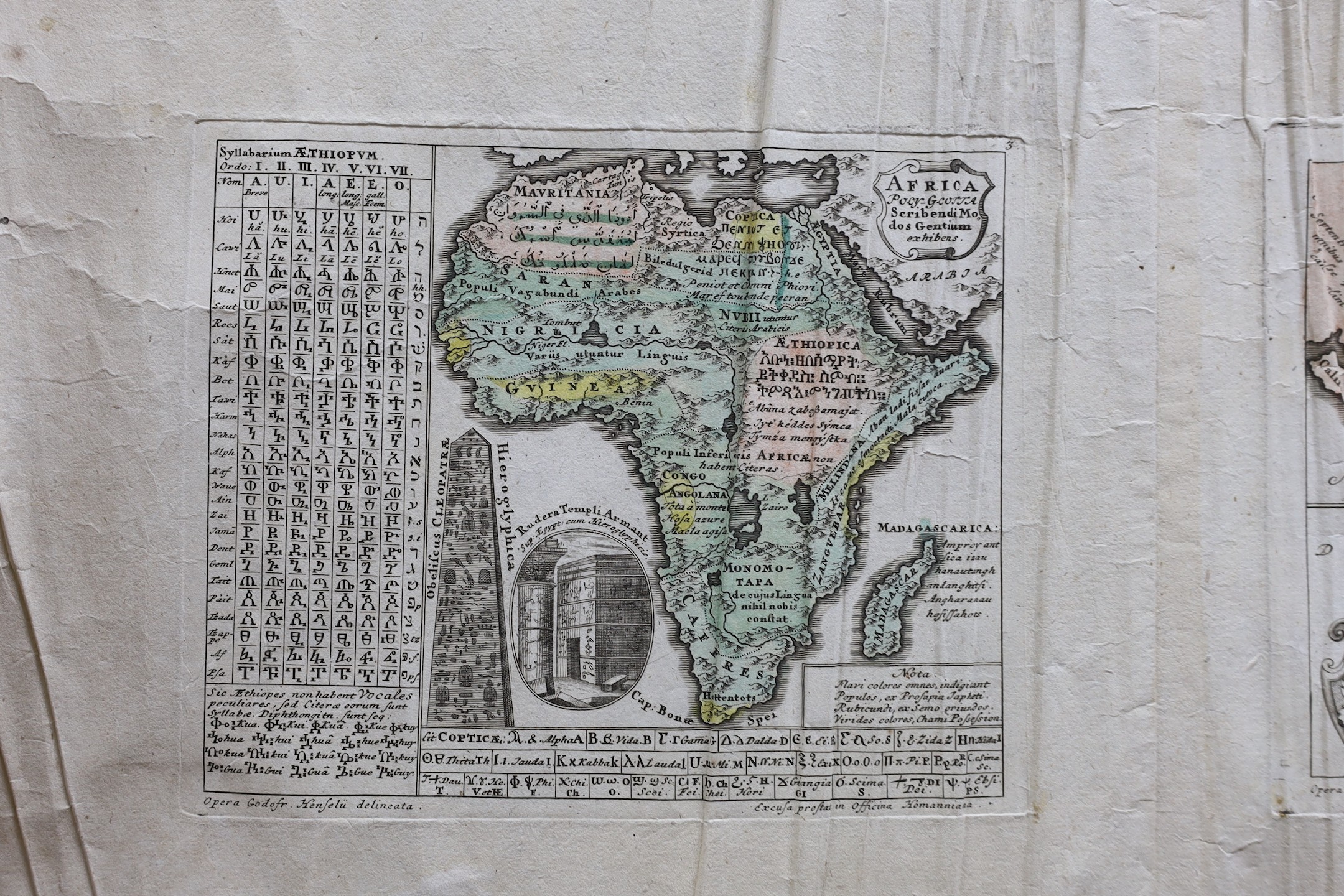 Godofredo Henselio [i.e., Gottfried Hensel], Scholae A. C. ap. Hirschb, four mappae geographico- - Image 7 of 8