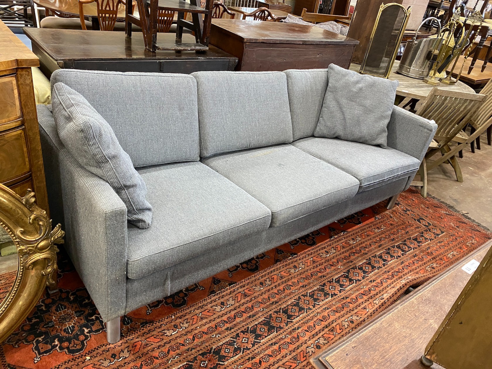 A contemporary Swedese “Solid” three seater settee, length 210cm, depth 80cm, height 78cm