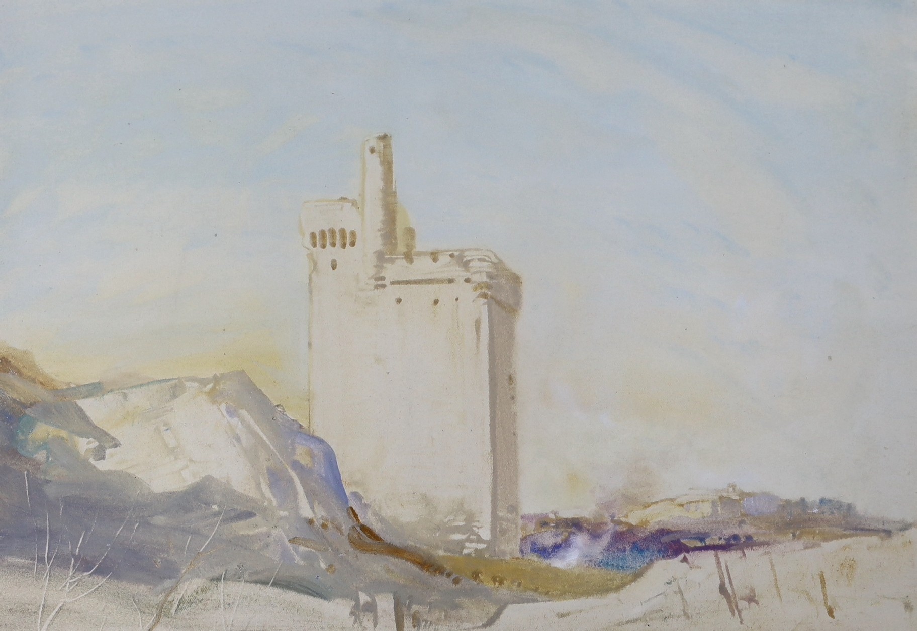 Cecil Arthur Hunt (1873-1965), watercolour, 'The White Tower, Avignon', signed, 26x 38cm, together - Image 3 of 5