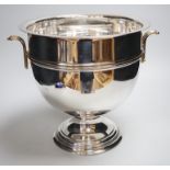 A large silver plated champagne ice bucket. 29cm tall