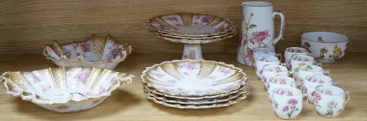 A selection of George Jones and Sons ‘Chrysanthemum’ wares, together with George Jones and Sons
