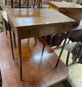 A small George III mahogany side table width 57cm, depth 40cm, height 69cm.