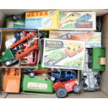 A collection of tin plate model vehicles, to include a boxed Tri-ang model of a Vauxhall Cabriolet &