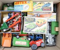 A collection of tin plate model vehicles, to include a boxed Tri-ang model of a Vauxhall Cabriolet &