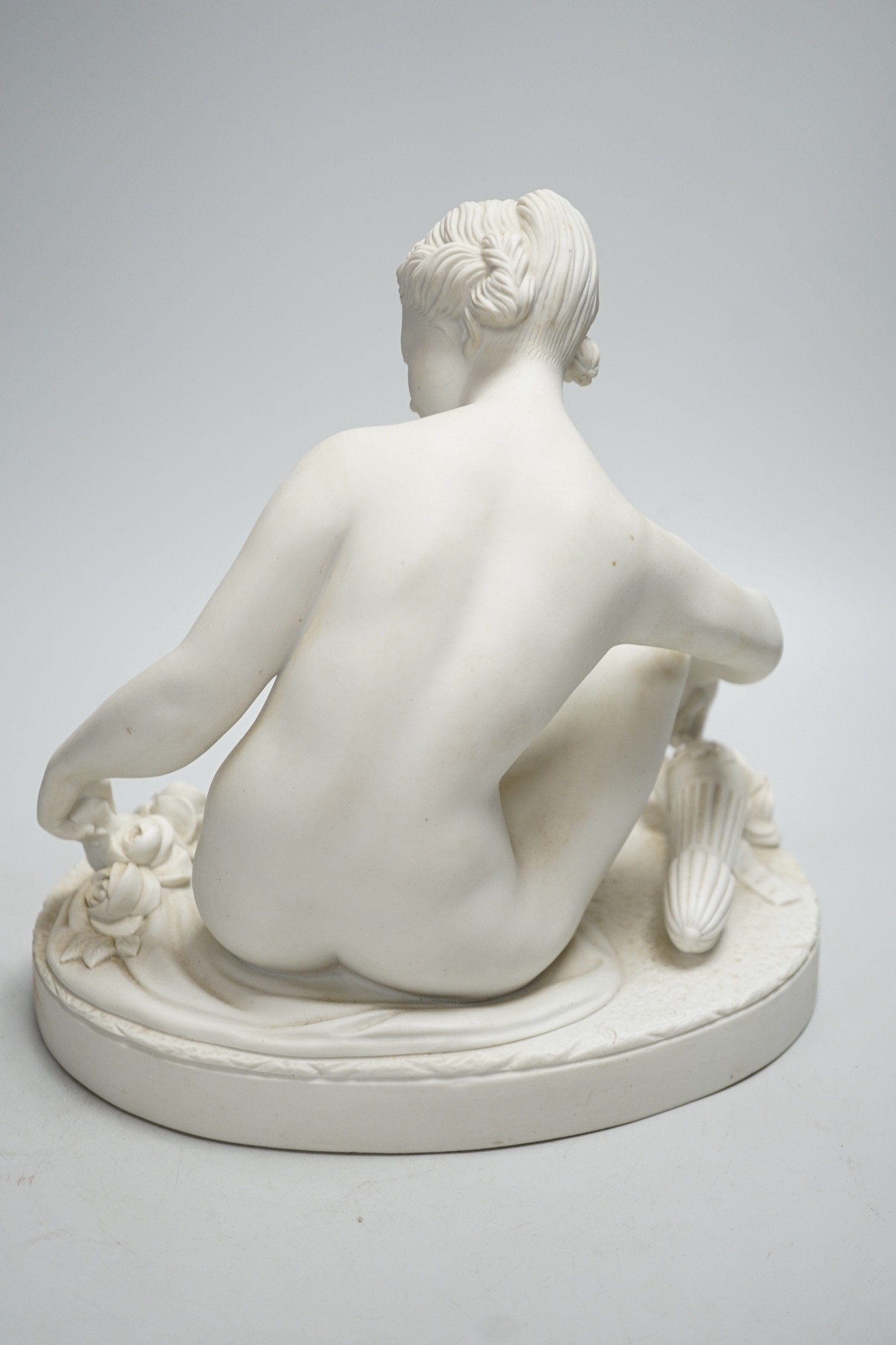 A French Parianware classical female figure, signed Falconet: Manufacture De Villenauxe La - Image 3 of 5