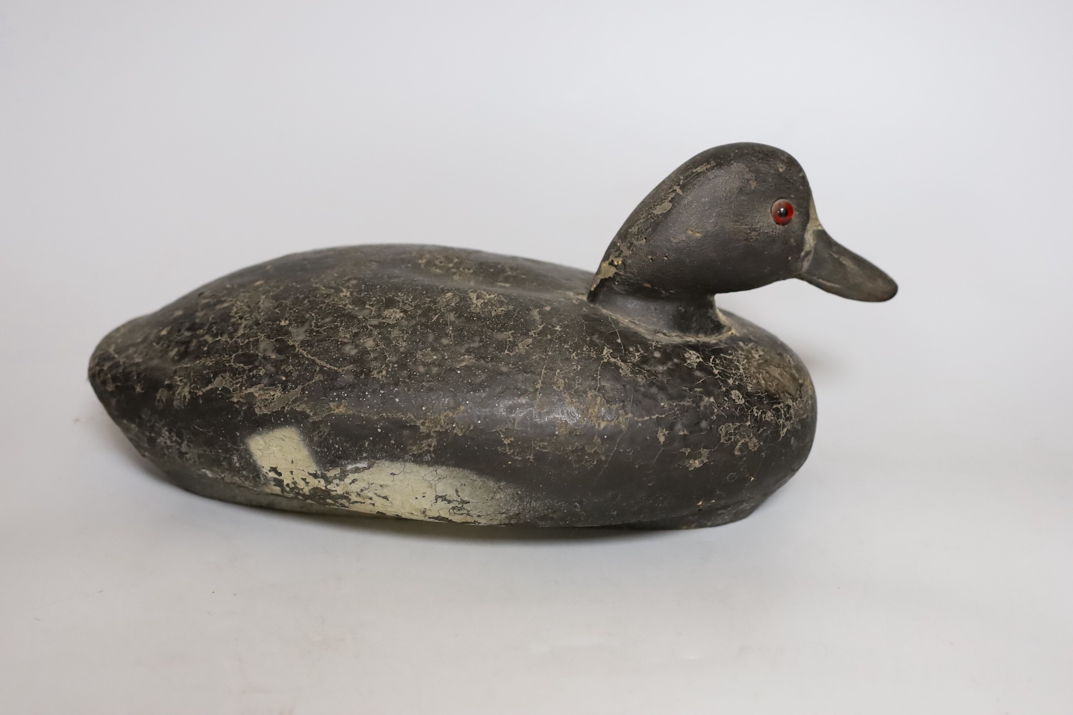 A 19th century painted decoy duck. 33cm long - Image 2 of 3
