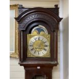 A George III mahogany longcase clock with moon phase, dial marked Radcliffe, Schofield Rochdale,