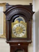 A George III mahogany longcase clock with moon phase, dial marked Radcliffe, Schofield Rochdale,