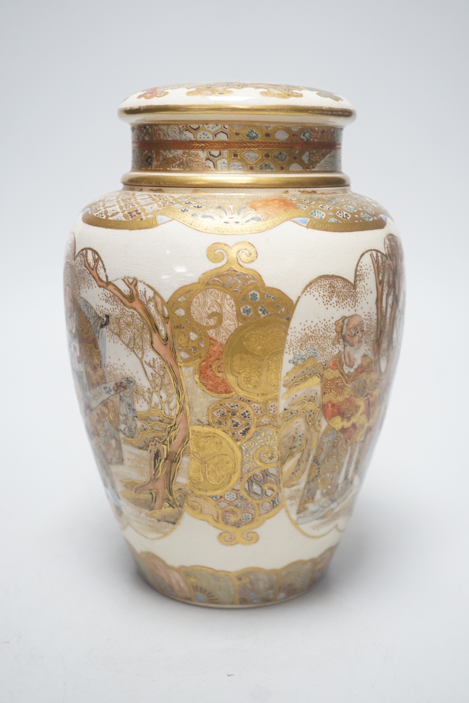 A Japanese Satsuma pot pourri jar and cover, Meiji period, 22cm tall - Image 2 of 8