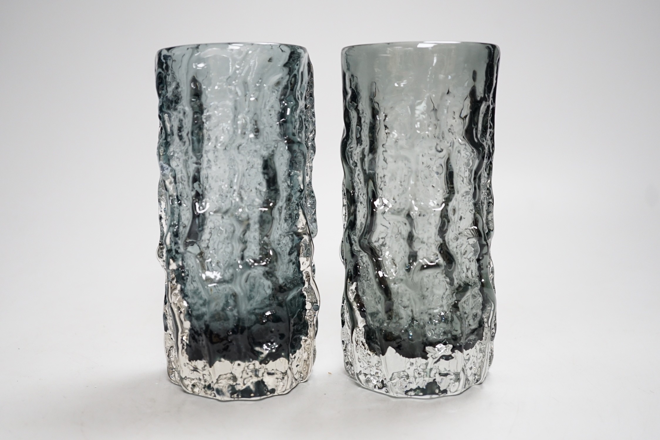 A pair of Whitefriars pewter glass bark vases. 15cm tall - Image 3 of 3