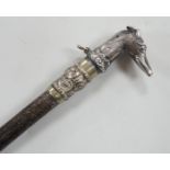 A ‘whippet head’ riding crop or whip. 77cm long