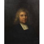 17th century English School, oil on canvas, Portrait of a Puritan gentleman, 76 x 62cm