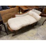 A Regency style mahogany chaise longue, length 135cm, depth 54cm, height 78cm
