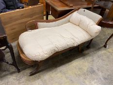 A Regency style mahogany chaise longue, length 135cm, depth 54cm, height 78cm