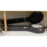 An Ozark banjo in a hard case