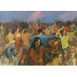 Cyril Mount (1920-2013), oil on canvas, Dancers at a festival, signed and dated '94, 48 x 69cm