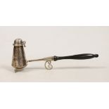 An Edwardian Scottish silver pepperette, with ebonised handle, Hamilton & Inches, Edinburgh, 1909,