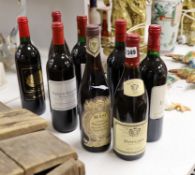 8 bottles of various red wines - Lacoste-Borie Pauillac 1990, Louis Jadot Pommard 2000, Clos Du