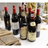 8 bottles of various red wines - Lacoste-Borie Pauillac 1990, Louis Jadot Pommard 2000, Clos Du