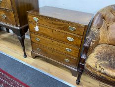 A small George IV mahogany chest, width 80cm, depth 45cm, height 80cm