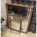 Two late 19th century rectangular faux bamboo wall mirrors, larger width 62cm, height 80cm