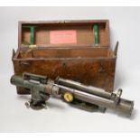 J. Pallant, Museum Street, a lacquered brass theodolite in mahogany case together with another