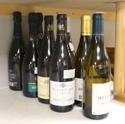 Six bottles of Pouilly-Fuisse, together with two bottles and champagne, and a bottle of