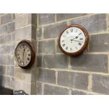 A Victorian fusee wall dial, (repainted) and a Smiths wall dial (no movement)