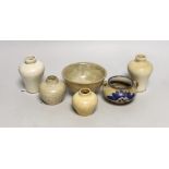 A group of Chinese blanc de chine small jars, Fujian kilns, 15th - 17th century and other vessels,