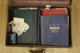 ° ° A suitcase of stamp albums