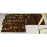 W.H. Morley painted wood trade signs