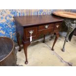 A reproduction George III style mahogany lowboy, width 72cm, depth 42cm, height 75cm