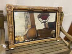 A Regency giltwood and composition overmantel mirror, width 114cm, height 78cm