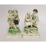 A pair of Ralph Wood pearlware groups Friendship and Tenderness, late 18th century, friendship