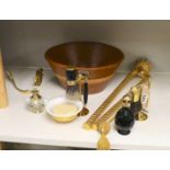 Harrods gold-plated bathroom fittings, Faberge atomiser, stylish shaving equipment, together with