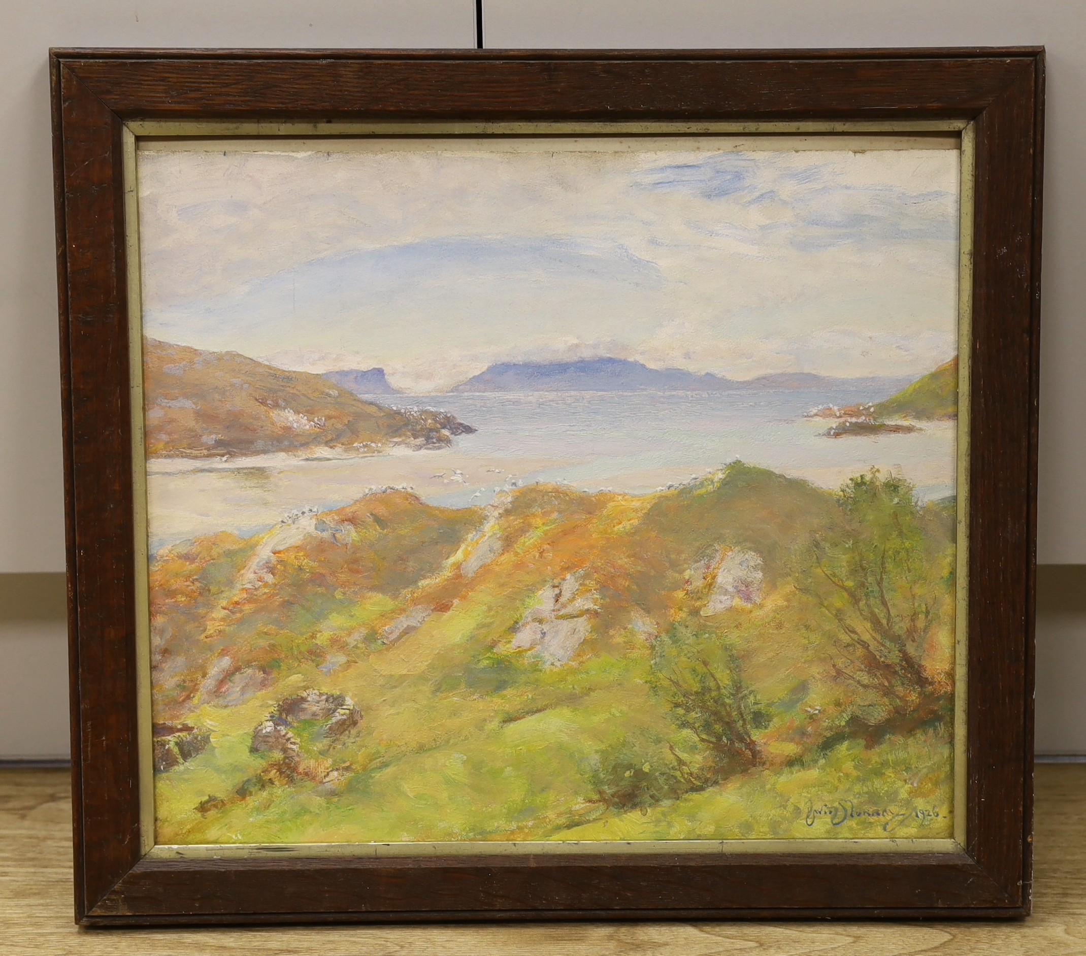 David Murray (1849-1933), oil on card, Scottish coastal landscape, signed and dated 1926, 38 x 43cm - Image 2 of 3