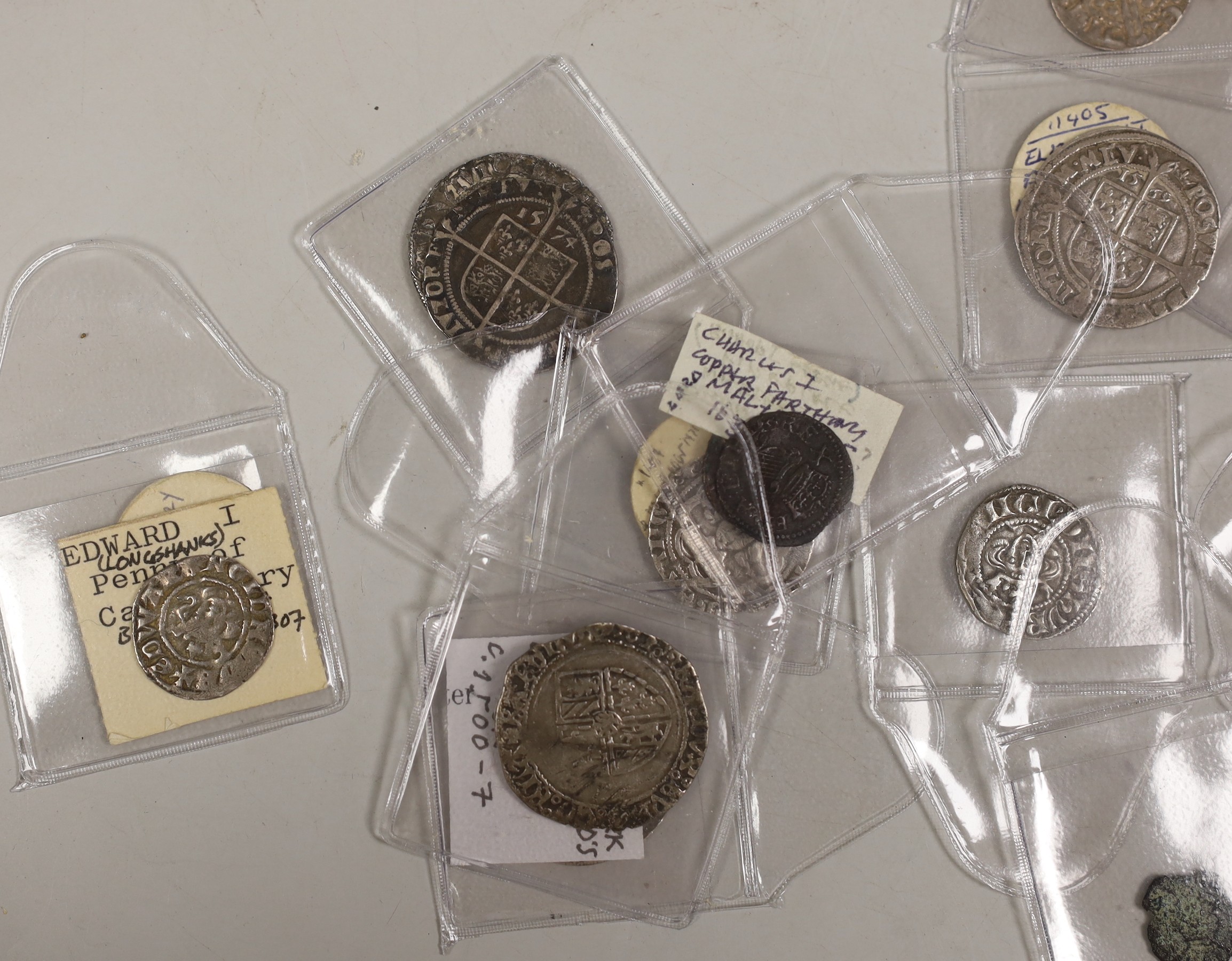 British hammered coinage, medieval to Stuart, including Edward I penny, two Henry III short cross - Bild 5 aus 5