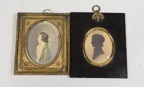 A pencil and wash portrait miniature of Lt Col William Somerset Dolben (1780-1817)