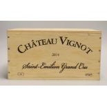 Six bottles of Château Vignot 2014 St. Emilion Grand Cru