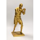 A cast bronze figure of boxer Andrew Golota, signed. 35cm tall