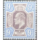 Great Britain Edward VII stamps in auction folders with 9d-10d-one shilling, mint, officials mint